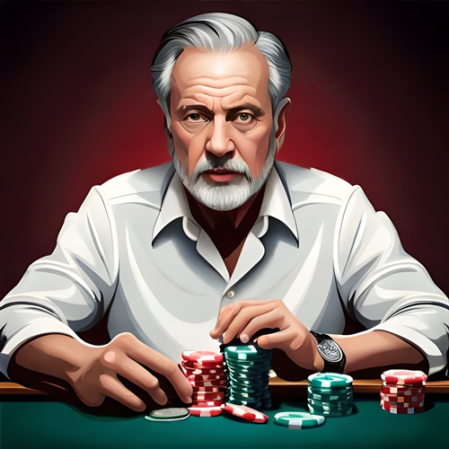 A player holding casino chips