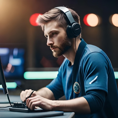 A focused esport player
