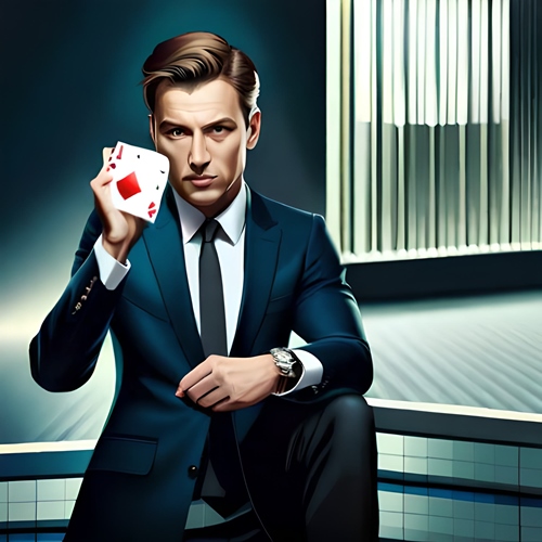 A man showing an Ace card in his hand