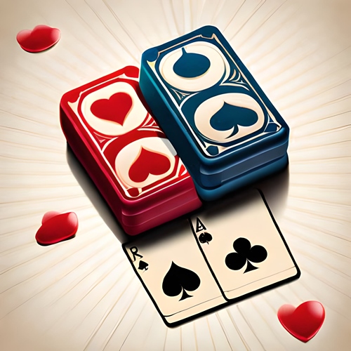 Two decks of stacked cards