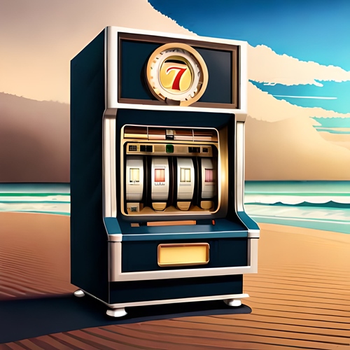 A slot machine on the beach